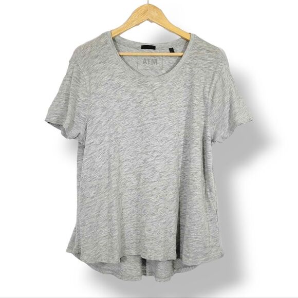 ATM Slub Jersey Boyfriend Crew Neck Tee in Heather Grey Size M/L - Picture 5 of 12